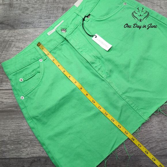 Moto Denim Mini Skirt Size 10 - Picture 4 of 5